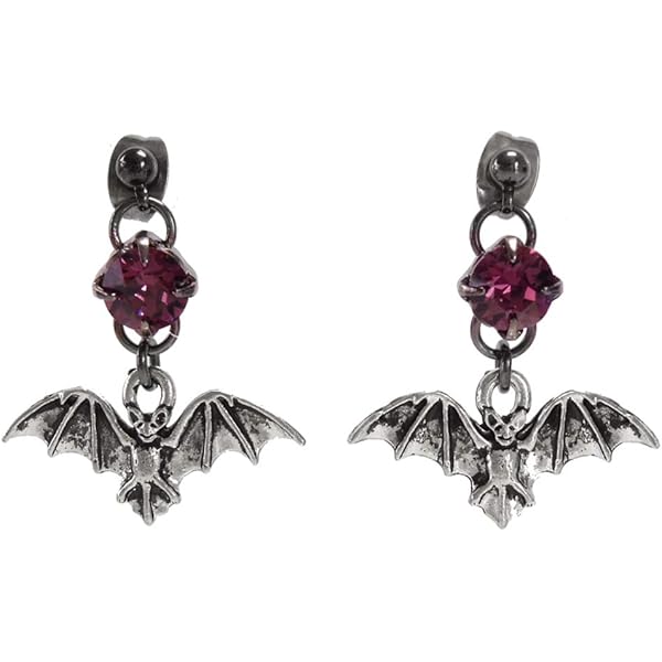 Amazon | コウモリ こうもり 蝙蝠 ストーン ピアス 両耳用 青